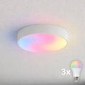 Brilagi - Lámpara de techo para baño LED RGBW regulable CLARE 3xE27/9W/230V 2700-6500K Ø 40 cm IP54 Wi-Fi blanca