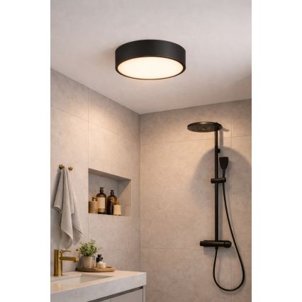 Brilagi - Lámpara de techo para baño POOL 2xE27/15W/230V Ø 30 cm IP54 negra