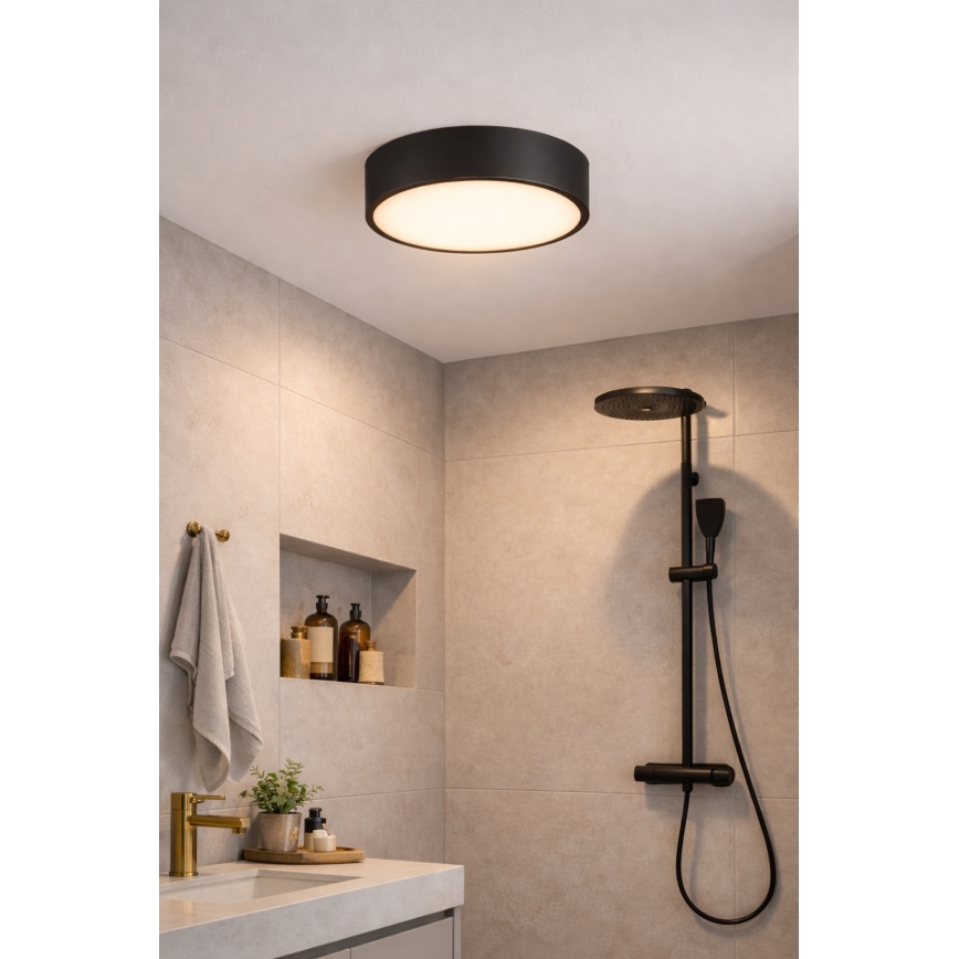Brilagi - Lámpara de techo para baño POOL 2xE27/15W/230V Ø 30 cm IP54 negra