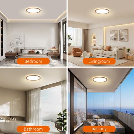 Brilagi - Plafón LED de techo para baño ULTRA SLIM LED/12W/230V Ø22,5 cm oro rosa IP54