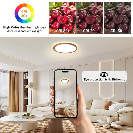 Brilagi - Plafón LED de techo para baño ULTRA SLIM LED/12W/230V Ø22,5 cm oro rosa IP54