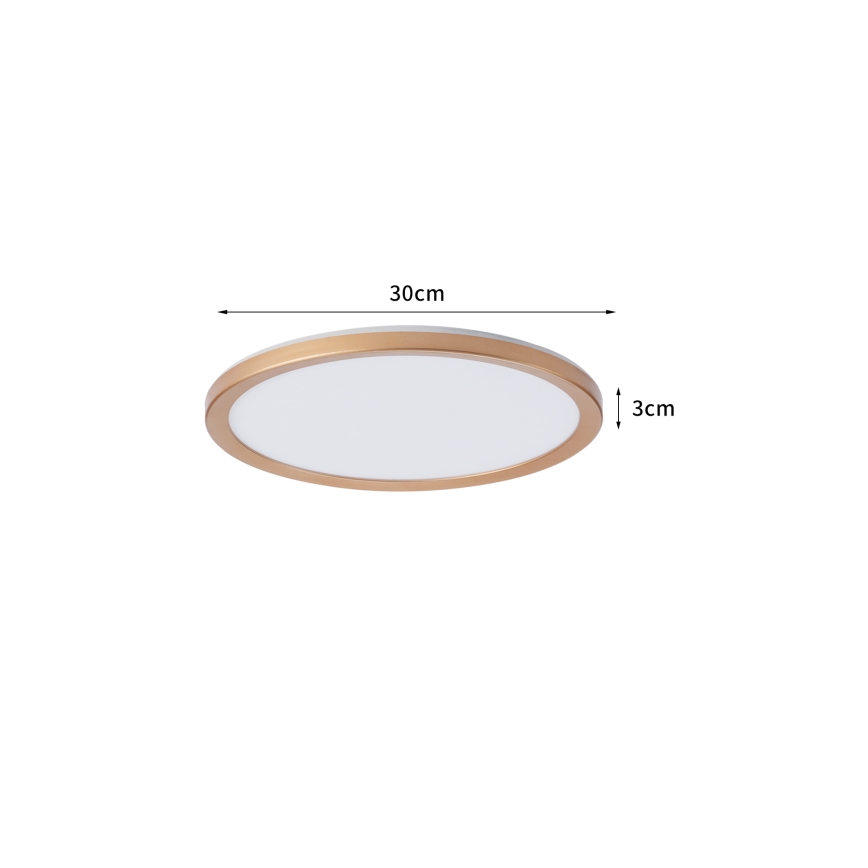 Brilagi - Lámpara de techo LED para baño ULTRA SLIM 18W/230V, Ø 30 cm, oro rosa, IP54
