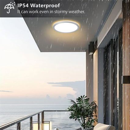 Brilagi - Lámpara de techo LED para baño ULTRA SLIM LED/24W/230V Ø 42 cm plateada IP54