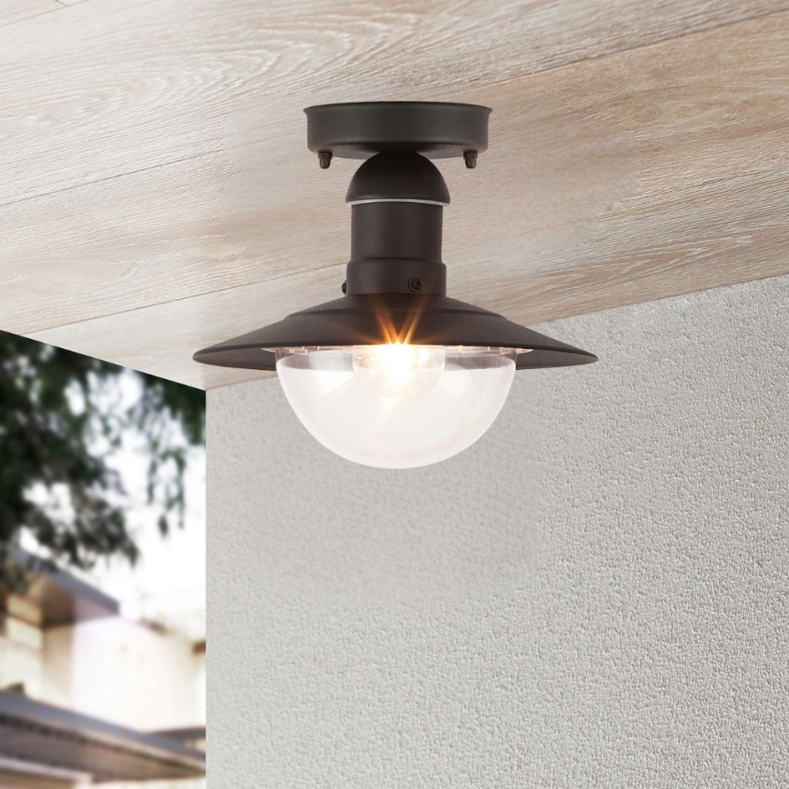 Brilagi - Lámpara de techo para exterior MOLDE 1xE27/60W IP44 negra