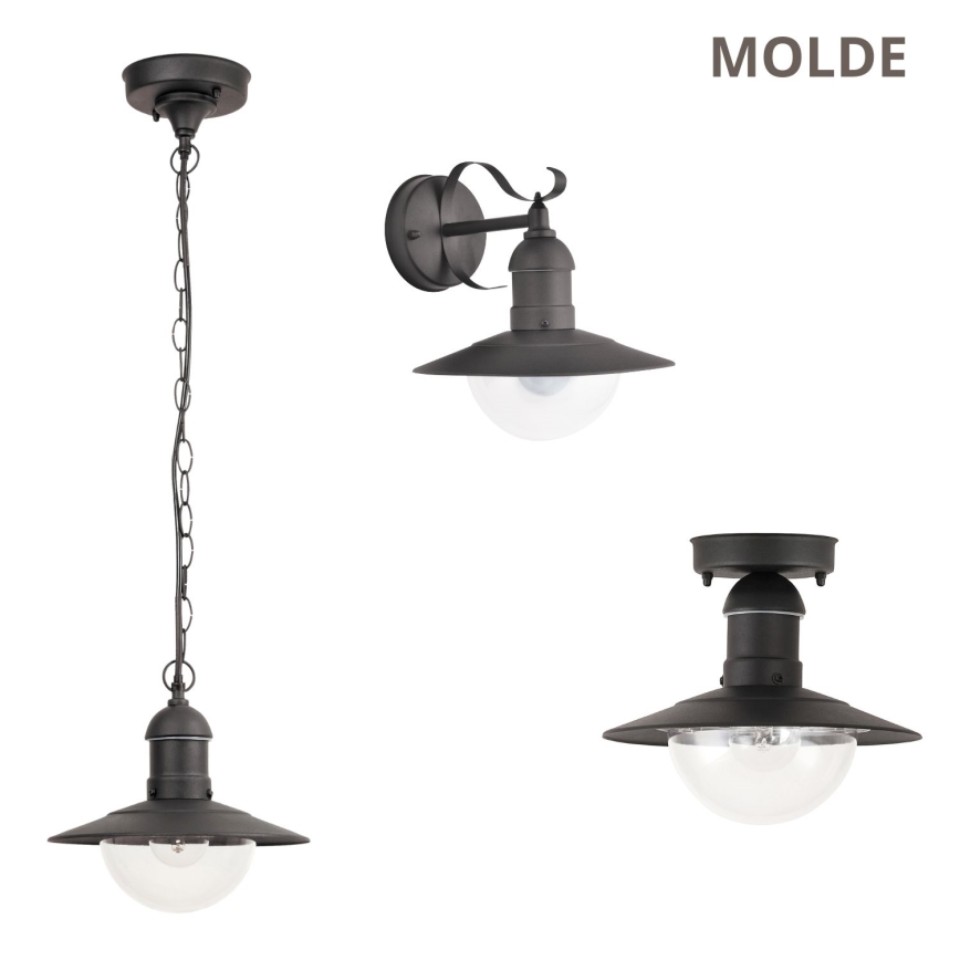 Brilagi - Lámpara de techo para exterior MOLDE 1xE27/60W IP44 negra
