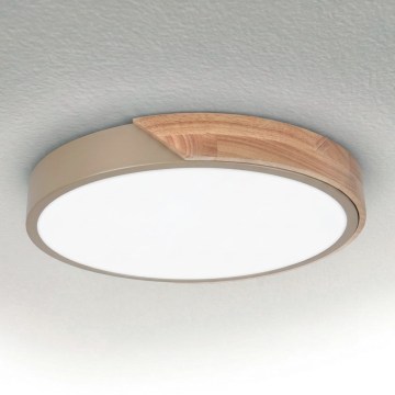 BRILAGI - Lámpara de techo PILANA LED/24W/230V roble/beige diámetro 30 cm