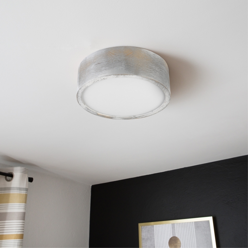 Brilagi - Lámpara de techo PINO 1xE27/15W/230V de pino/plateado Ø 27,5 cm