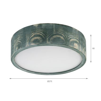 Brilagi - Lámpara de techo PINO 1xE27/15W/230V pino/verde diámetro 27,5 cm