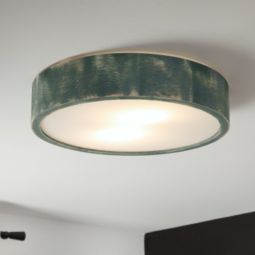 Brilagi - Lámpara de techo PINO 2xE27/15W/230V pino/verde Ø 37,5 cm