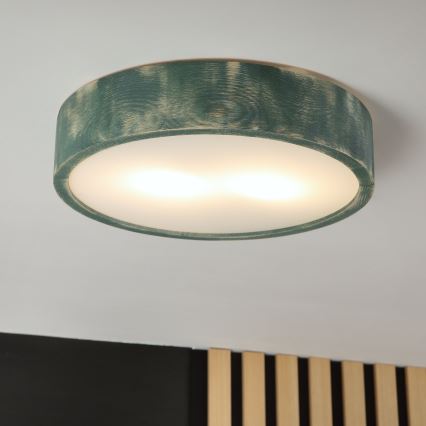 Brilagi - Lámpara de techo PINO 2xE27/15W/230V pino/verde Ø 37,5 cm
