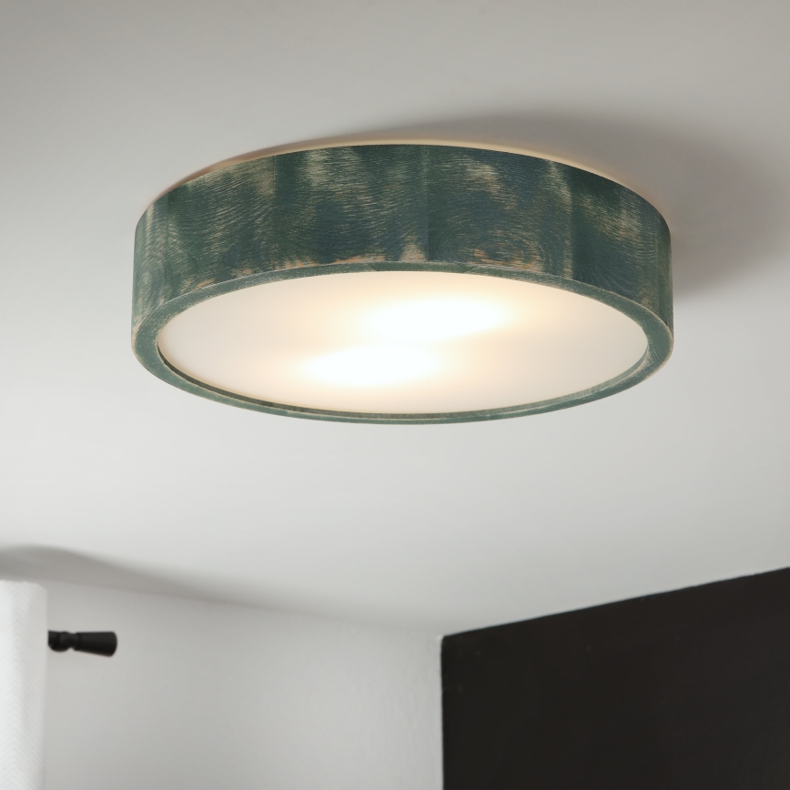 Brilagi - Lámpara de techo PINO 2xE27/15W/230V pino/verde Ø 37,5 cm