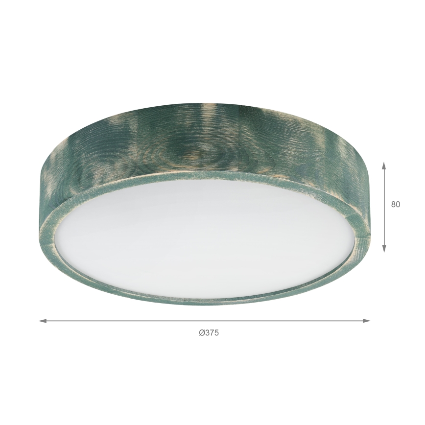 Brilagi - Lámpara de techo PINO 2xE27/15W/230V pino/verde Ø 37,5 cm