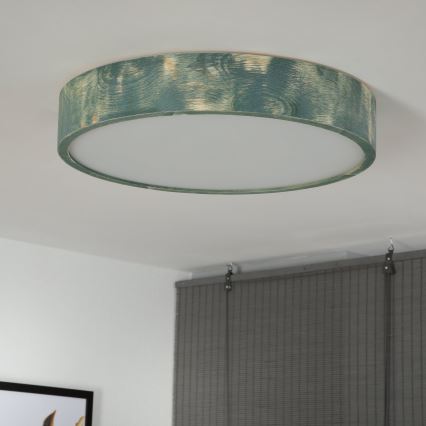 Brilagi - Lámpara de techo PINO 3xE27/15W/230V pino/verde Ø 47,5 cm