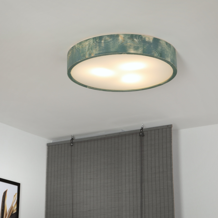 Brilagi - Lámpara de techo PINO 3xE27/15W/230V pino/verde Ø 47,5 cm