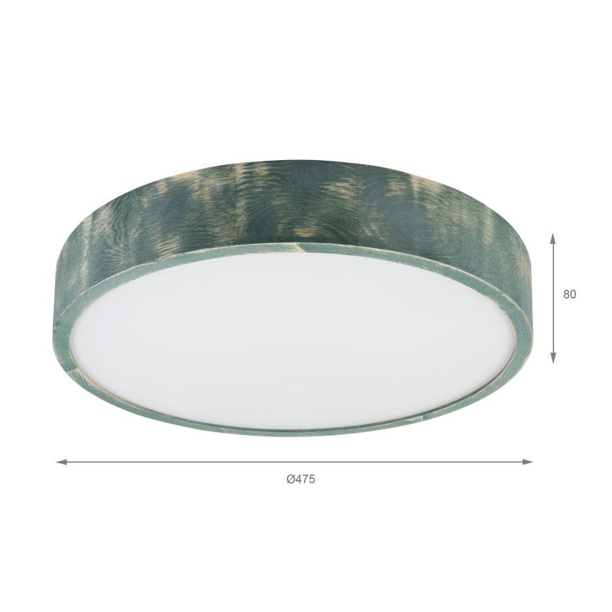 Brilagi - Lámpara de techo PINO 3xE27/15W/230V pino/verde Ø 47,5 cm