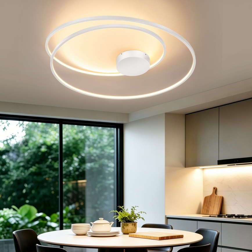 Brilagi - Lámpara de techo LED regulable TWISTER LED/105W/230V 3000-6000K diámetro 100 cm blanca + mando a distancia
