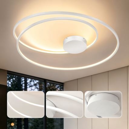 Brilagi - Lámpara de techo LED regulable TWISTER LED/105W/230V 3000-6000K diámetro 100 cm blanca + mando a distancia