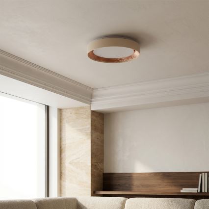 Brilagi - Luminaria de techo LED regulable WALDO LED/48W/230V 3000-6500K Ø 40 cm beige/dorado + mando a distancia