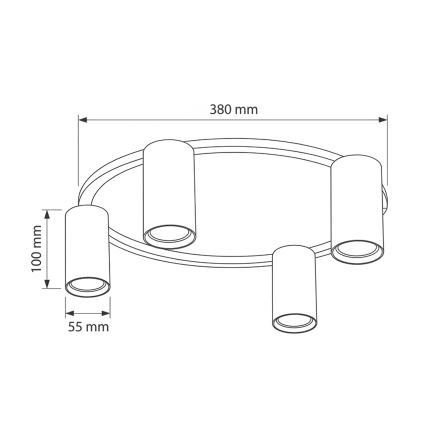 Brilagi - Lámpara de techo SELE 4xGU10/30W/230V beige