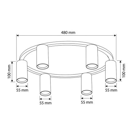 Brilagi - Lámpara de techo SELE 6xGU10/30W/230V blanca