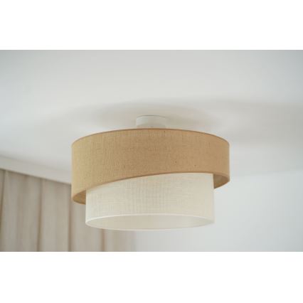 Brilagi - Lámpara de techo empotrada SHINE 1xE27/15W/230V Ø 50 cm beige/crema