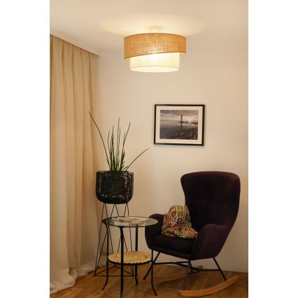Brilagi - Lámpara de techo empotrada SHINE 1xE27/15W/230V Ø 50 cm beige/crema