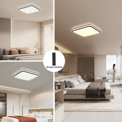 Brilagi - Plafón de techo LED regulable SMART LED/24W/230V 43x43 cm 3000-6000K Wi-Fi Tuya Beacon + mando a distancia