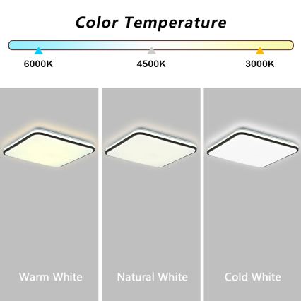Brilagi - Plafón de techo LED regulable SMART LED/24W/230V 43x43 cm 3000-6000K Wi-Fi Tuya Beacon + mando a distancia