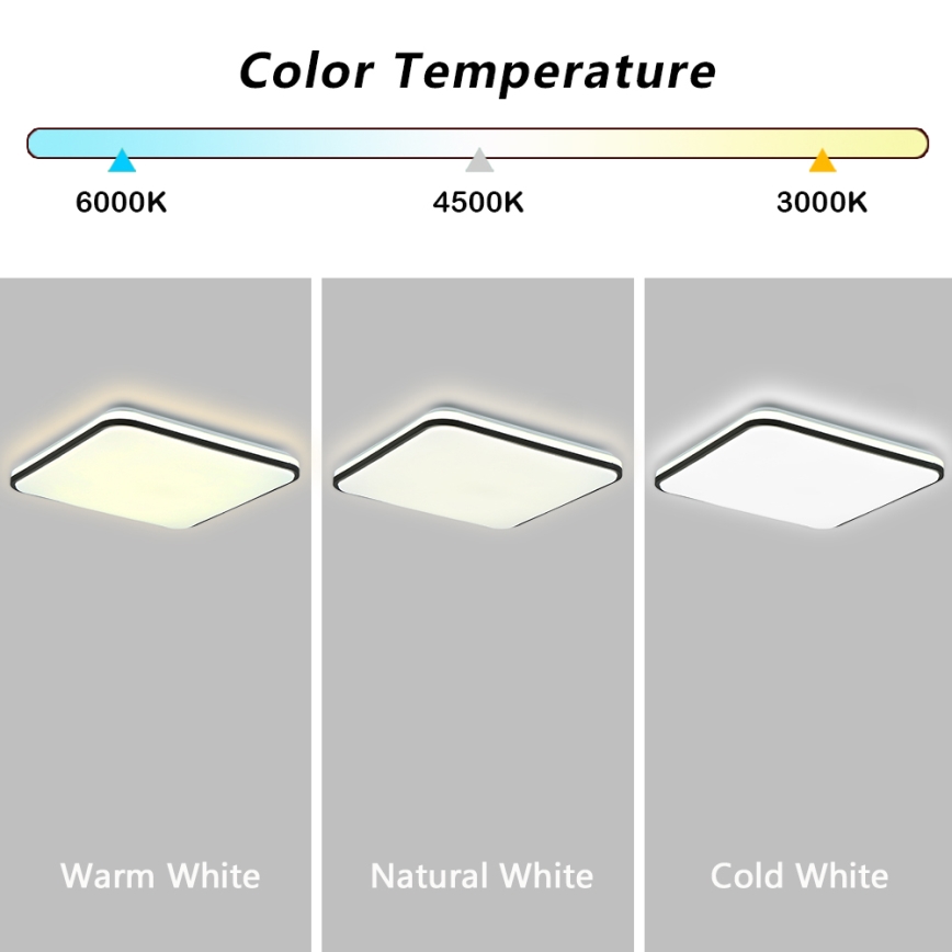 Brilagi - Plafón de techo LED regulable SMART LED/24W/230V 43x43 cm 3000-6000K Wi-Fi Tuya Beacon + mando a distancia