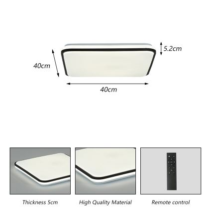 Brilagi - Plafón de techo LED regulable SMART LED/24W/230V 43x43 cm 3000-6000K Wi-Fi Tuya Beacon + mando a distancia