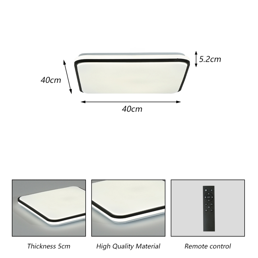 Brilagi - Plafón de techo LED regulable SMART LED/24W/230V 43x43 cm 3000-6000K Wi-Fi Tuya Beacon + mando a distancia