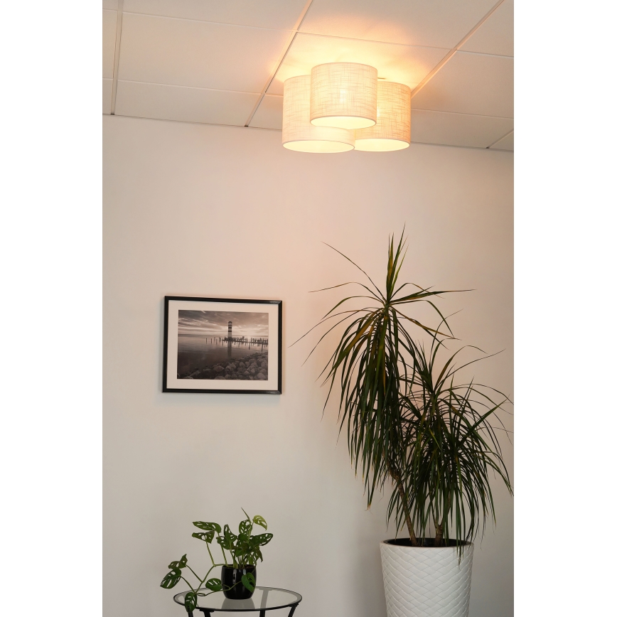 Brilagi - Lámpara de techo SNAKE 3xE27/15W/230V 50x57 cm gris/crema