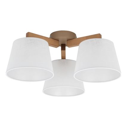Brilagi - Lámpara de techo sobrepuesta LATTE SABIA 3xE27/15W/230V pino/blanco