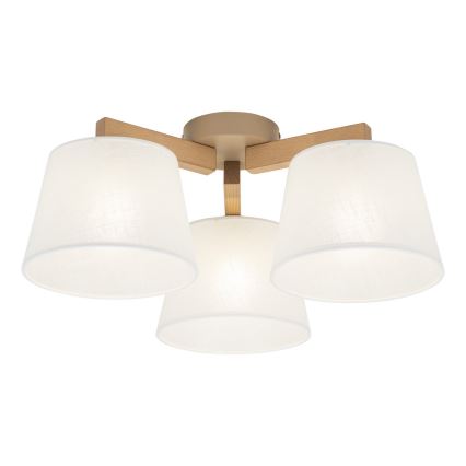 Brilagi - Lámpara de techo sobrepuesta LATTE SABIA 3xE27/15W/230V pino/blanco