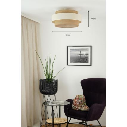 Brilagi - Lámpara de techo empotrada SPACE LIGHT 1xE27/15W/230V Ø 50 cm beige/crema