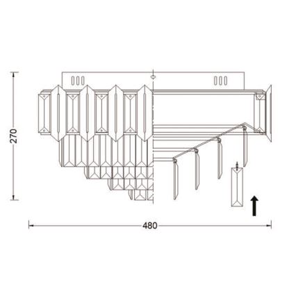 Brilagi - Lámpara de techo SPECTRA 5x E14/40W/230V Ø 48 cm, acabado dorado