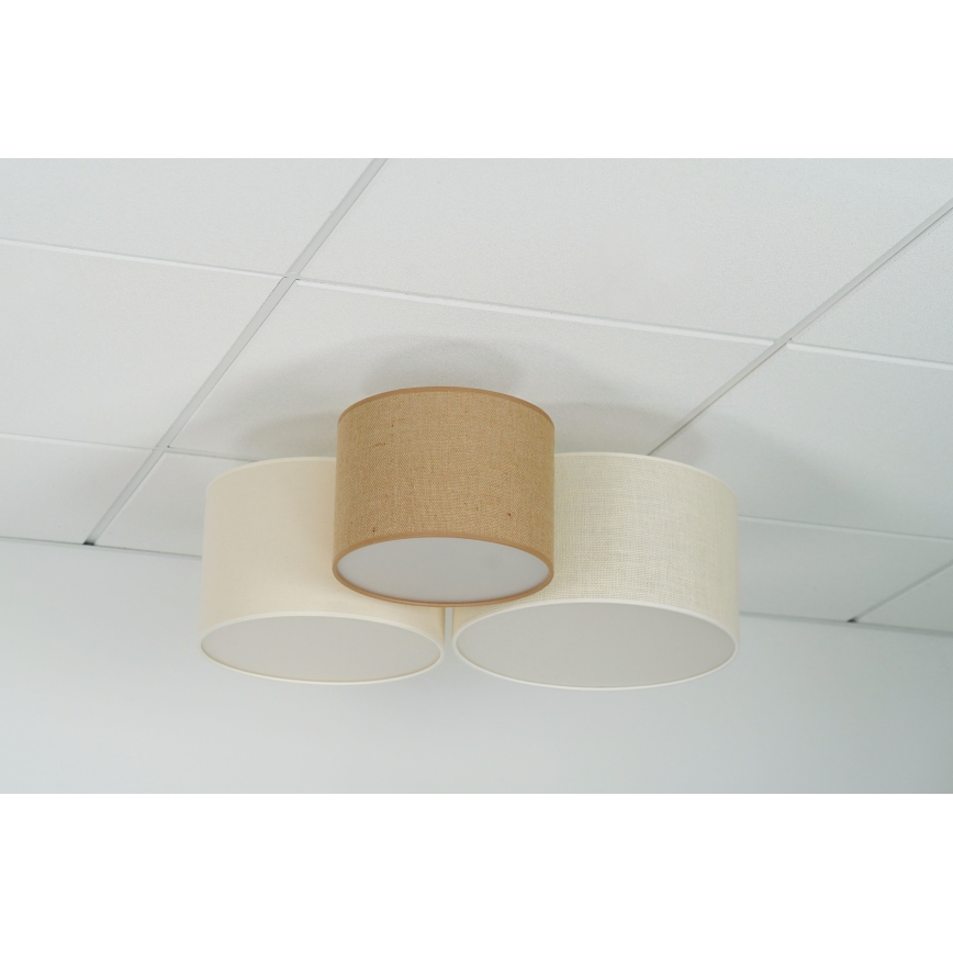Brilagi - Lámpara de techo SPIDER 3xE27/15W/230V 60x70 cm beige/crema