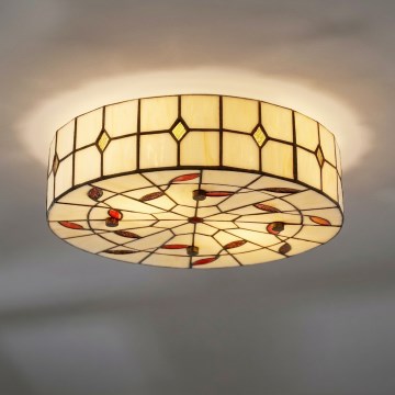 Brilagi - Lámpara de techo Tiffany de vitral FOLIA 3xE27/60W/230V Ø 40 cm