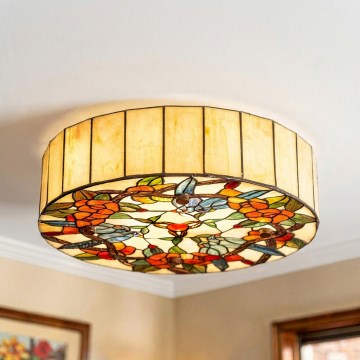 Brilagi - Lámpara de techo Tiffany de vitral JUNGLE 3xE27/60W/230V, diámetro 40 cm