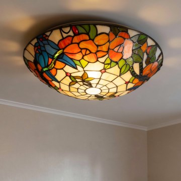 Brilagi - Lámpara de techo Tiffany JUNGLE de vitral, 2xE27/60W/230V, Ø 40 cm