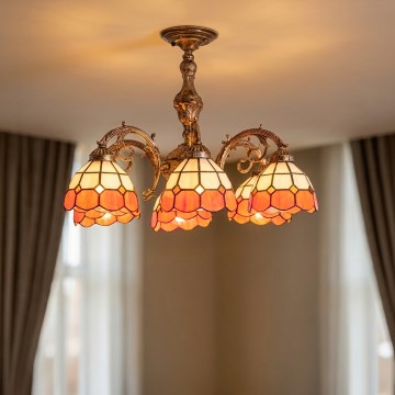 Brilagi - Lámpara de techo tipo Tiffany SIENNA, de montaje en superficie, 6xE27/60W/230V, Ø 60 cm