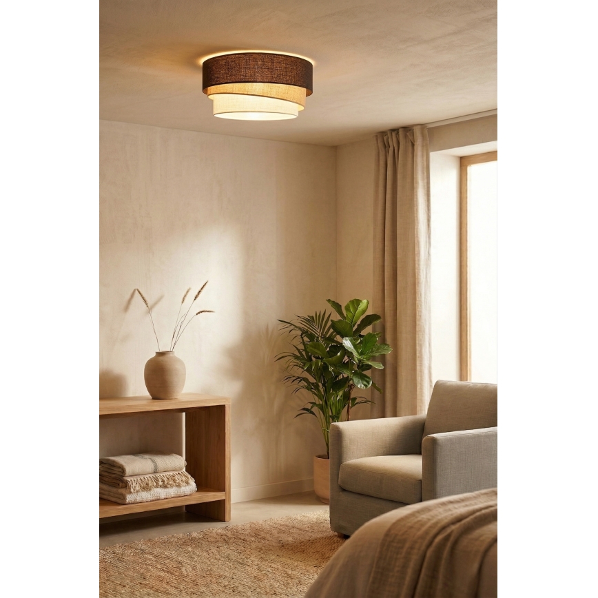 Brilagi - Lámpara de techo TRIO 1xE27/60W/230V Ø 40 cm marrón/beige/blanco