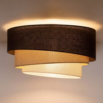 Brilagi - Lámpara de techo TRIO 3xE27/60W/230V Ø 60 cm marrón/beige/blanco
