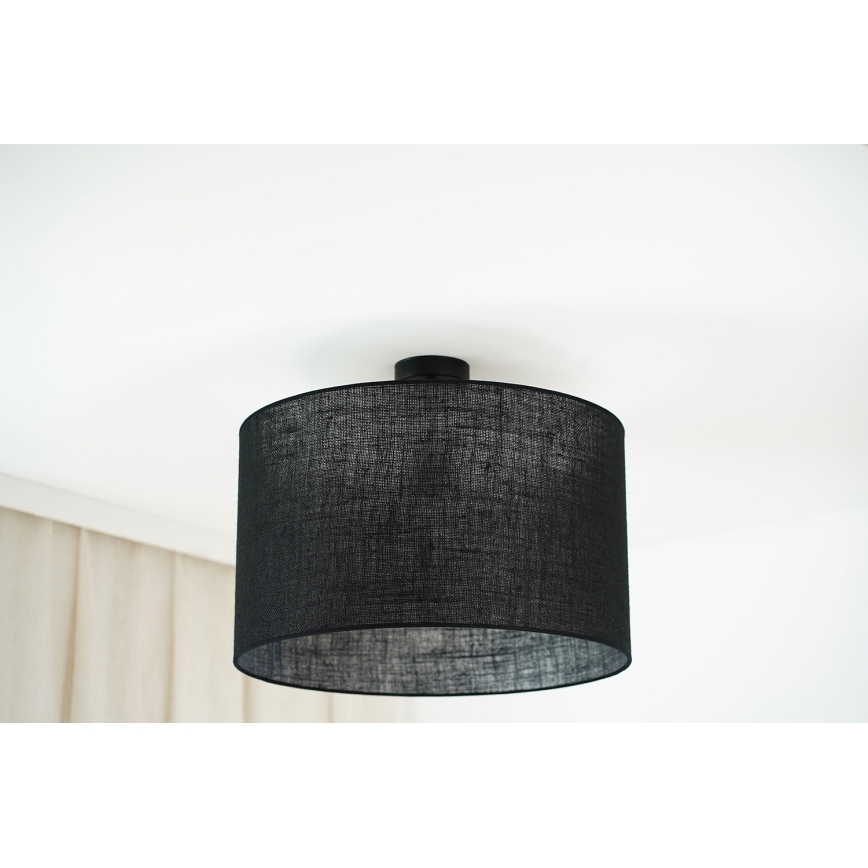 Brilagi - Lámpara de techo empotrada TUBES ROLLER 1xE27/15W/230V diámetro 50 cm negra