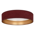 Brilagi - Lámpara de techo VELVET SIMPLE LED/36W/230V 3000K Ø 55 cm burdeos/dorado