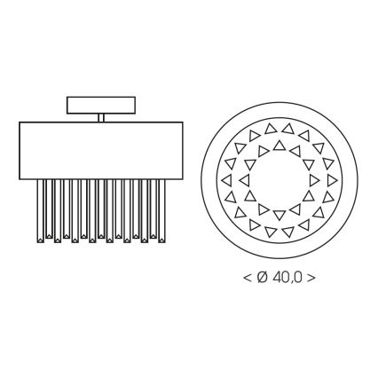 Brilagi - Lámpara de techo VERVE 4xE14/40W/230V Ø 40 cm negra