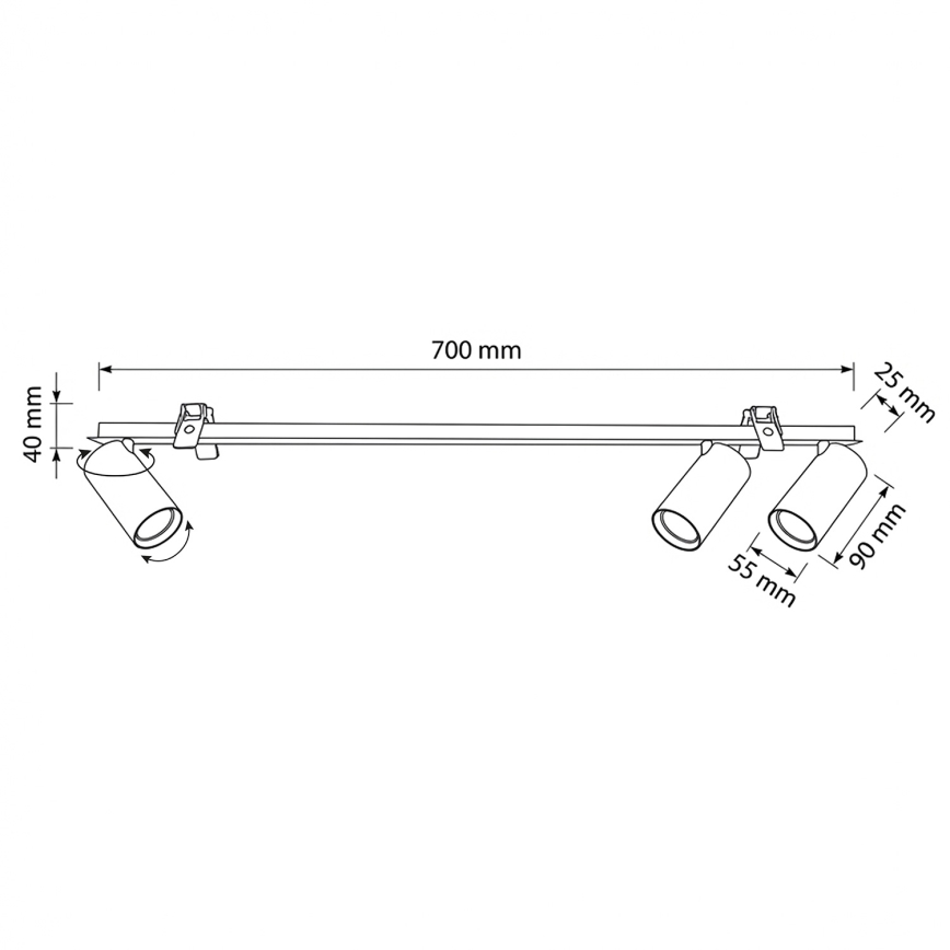 Brilagi - Lámpara empotrable de techo SELE 3xGU10/30W/230V blanca