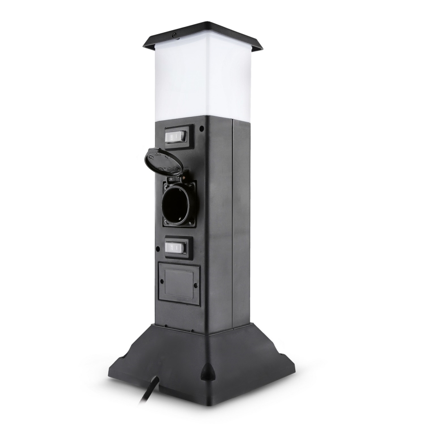 Brilagi - Lámpara exterior con 2 enchufes SCHUKO 1xE14/15W/230V IP44 negra