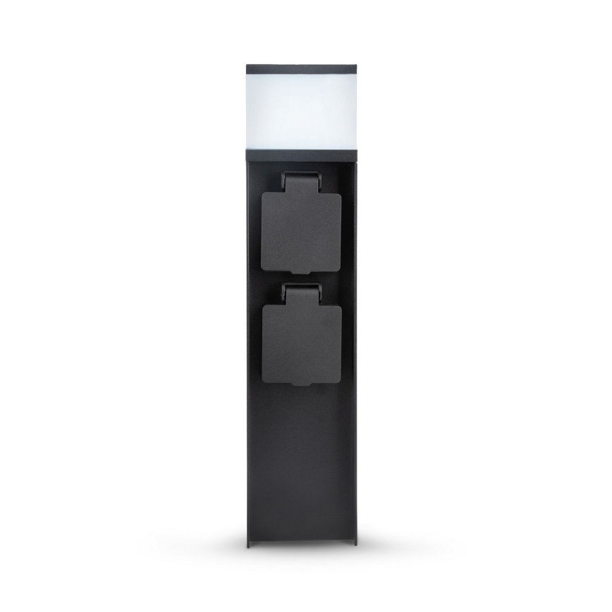 Brilagi - Lámpara exterior con 2 enchufes SCHUKO 1xG9/11W/230V IP44 negra