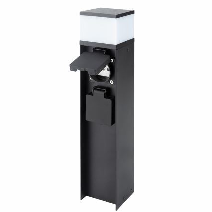 Brilagi - Lámpara exterior con 2 enchufes SCHUKO 1xG9/11W/230V IP44 negra